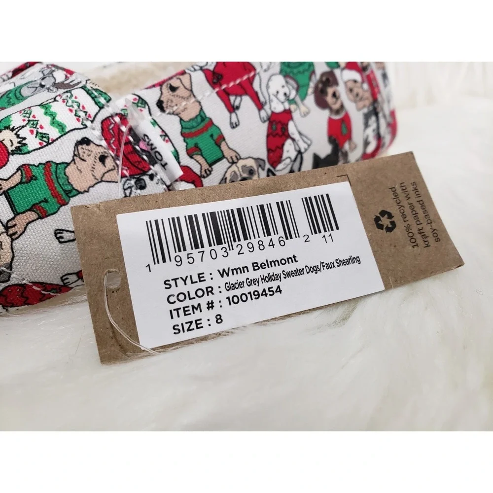 NEW NO BOX SIZE 8 TOMS Womens Flats Sweater Dogs Shoe Belmont  Christmas Holiday